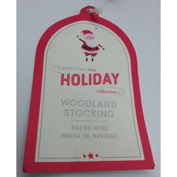 Pottery Barn Kids Kris Woodland Red Car Reindeer Christmas Tree Quilted Stocking - Picture 5 of 11